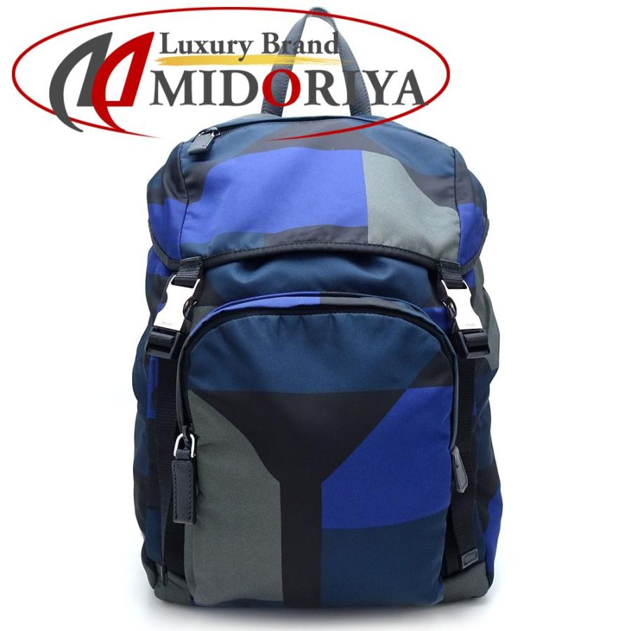 PRADA プラダ V135M リュック・バックパック ナイロン ブルー PRADA プラダ V135M リュック・バックパック ナイロン ブルー