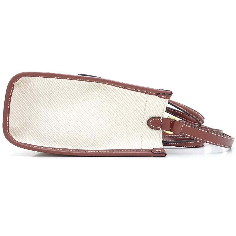 BURBERRY バーバリー ミニフレヤトート 8044141 ショルダーバッグ キャンバスxレザー ナチュラル ブラウン/351993【中古】 BURBERRY（バーバリー） ミニフレヤトート 8044141 ショルダーバッグ