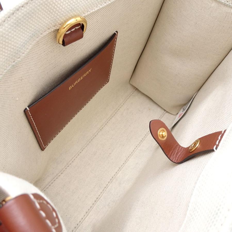 BURBERRY バーバリー ミニフレヤトート 8044141 ショルダーバッグ キャンバスxレザー ナチュラル ブラウン/351993【中古】 BURBERRY（バーバリー） ミニフレヤトート 8044141 ショルダーバッグ