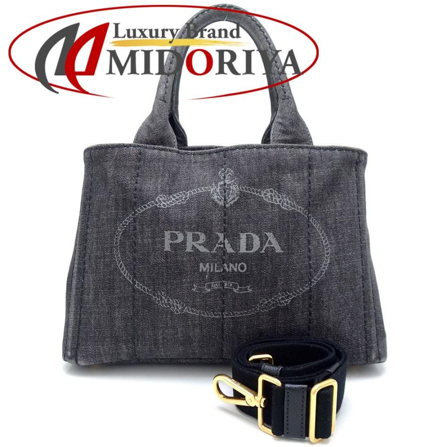 PRADA プラダ カナパトート 1BG439 ハンドバッグ デニム NERO/352198 