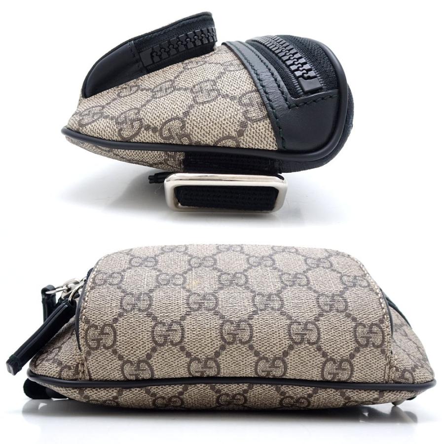 GUCCI グッチ GGキャンバス 卸売 ウエストポーチ ブラック レザー