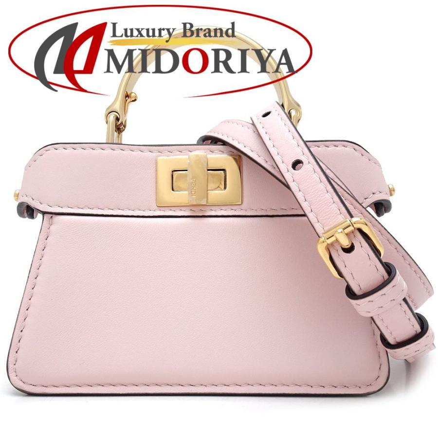FENDI フェンディ ミニピーカブー レザー 2WAYハンドバッグ ピンク