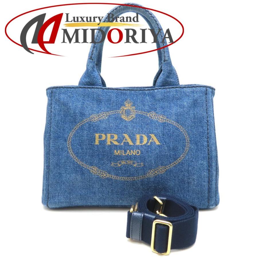 PRADA プラダ カナパ 1BG439 2WAY ハンドバッグ デニム BLEU/352451  