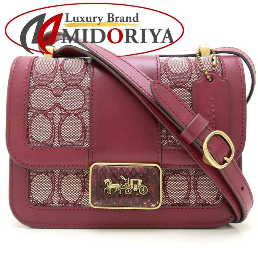 美品✨コーチ ショルダーバッグ ワンショルダー キャンバス ボルドー C3760 COACH コーチ C3760 ショルダーバッグ キャンバスxレザー