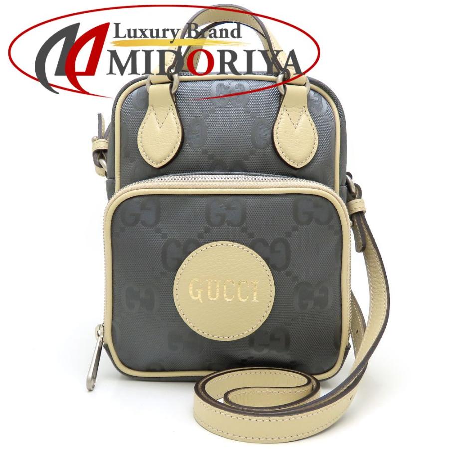 GUCCI グッチ オフザグリッド 625850 ショルダーバッグ ナイロンxレザー グレー ベージュ/352560【中古】 GUCCI（グッチ） オフザグリッド 625850 ショルダーバッグ ナイロンx