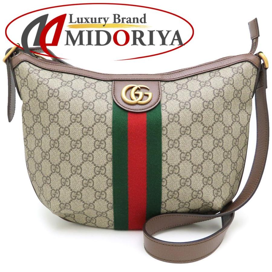 GUCCI グッチ オフィディア GGスプリーム ミディアム ショルダーバッグ PVC　レザー ベージュ モカブラウン 598125 GUCCI（グッチ） ショルダーバッグ レディース オフィディア ブラウン
