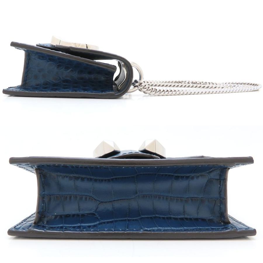 JIMMY CHOO ジミーチュウ ミニパリス ショルダーバッグ 型押しレザー ブルー レディース/352711【中古】 JIMMY CHOO（ジミーチュウ） ミニパリス ショルダーバッグ 型押し