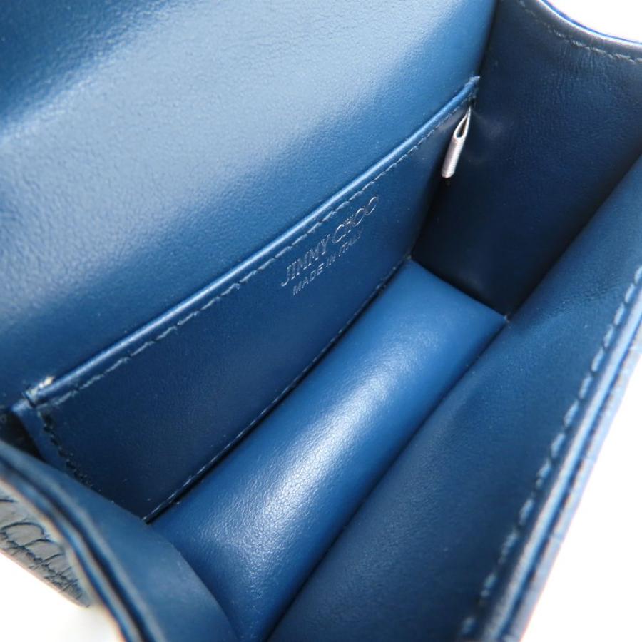 JIMMY CHOO ジミーチュウ ミニパリス ショルダーバッグ 型押しレザー ブルー レディース/352711【中古】 JIMMY CHOO（ジミーチュウ） ミニパリス ショルダーバッグ 型押し