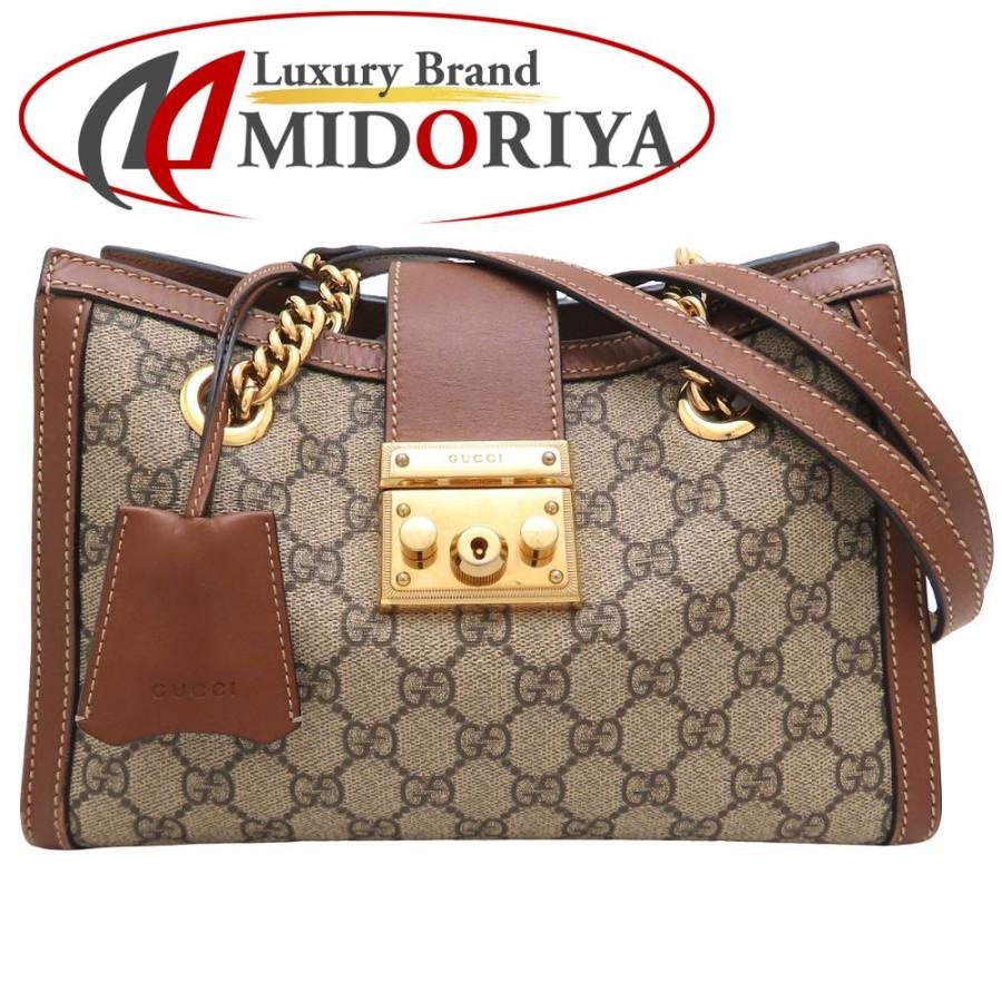 GUCCI グッチ ミディアムトート 498156 ショルダーバッグ GGスプリームキャンバスxレザー ベージュ エボニー レディース/352816【中古】 GUCCI（グッチ） ミディアムトート 498156 ショルダーバッグ GG