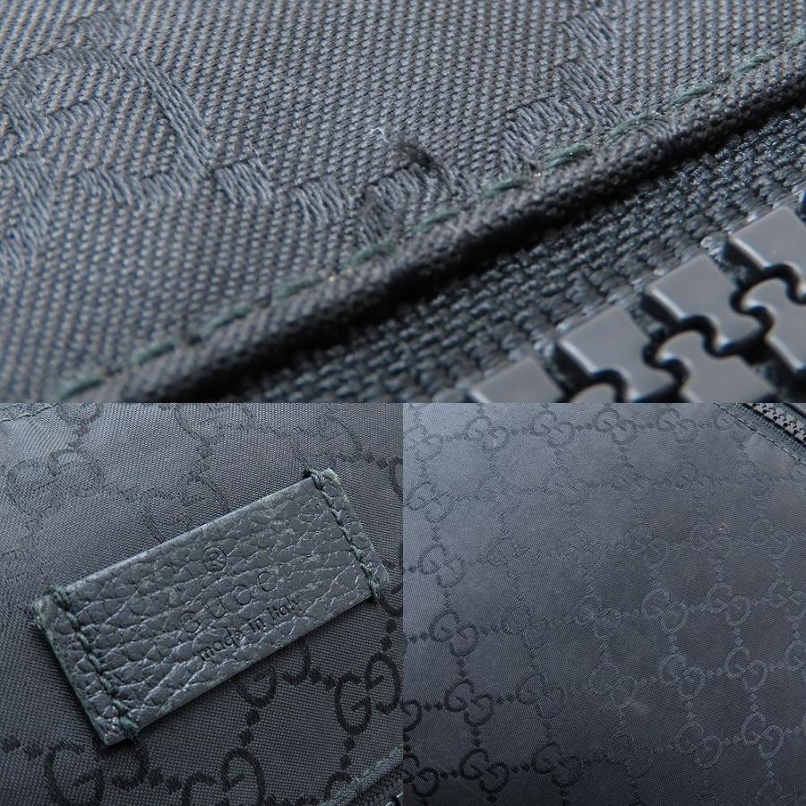 GUCCI（グッチ） 449184 ショルダーバッグ GGナイロンxレザー ブラック