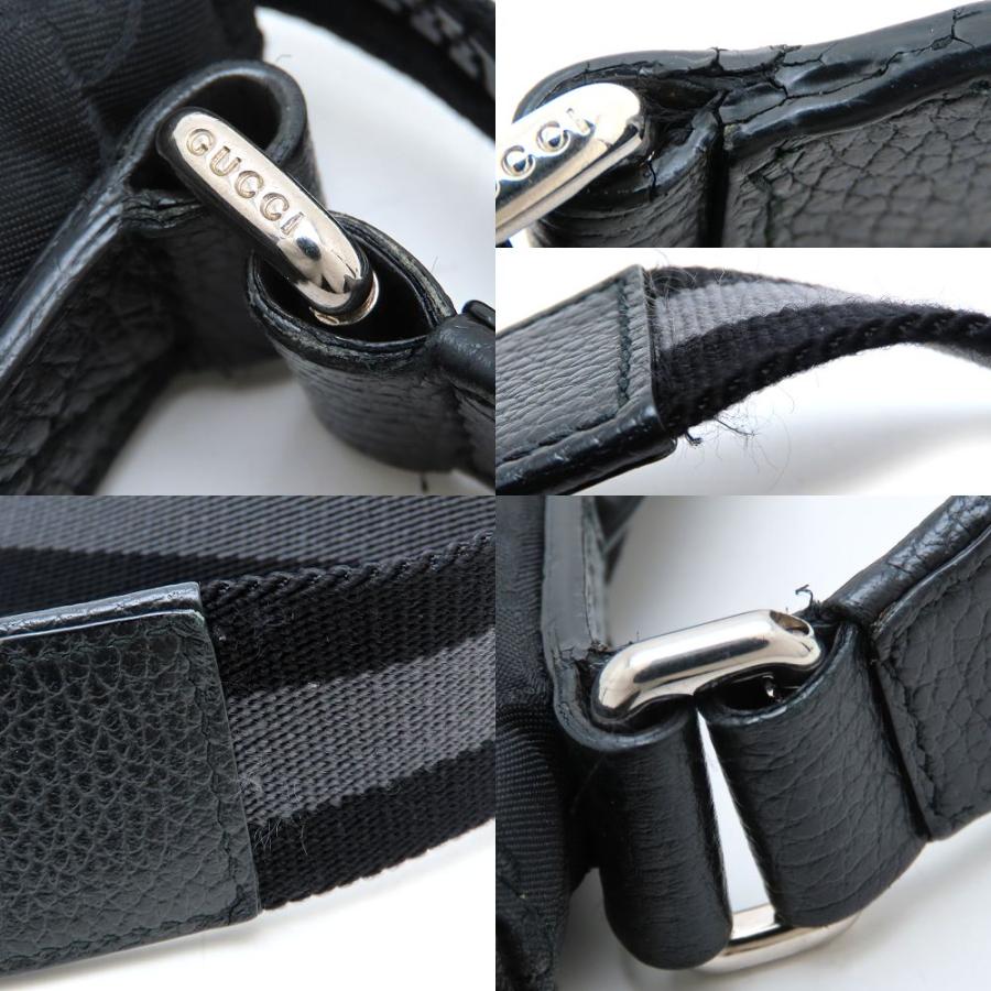 GUCCI（グッチ） 449184 ショルダーバッグ GGナイロンxレザー ブラック