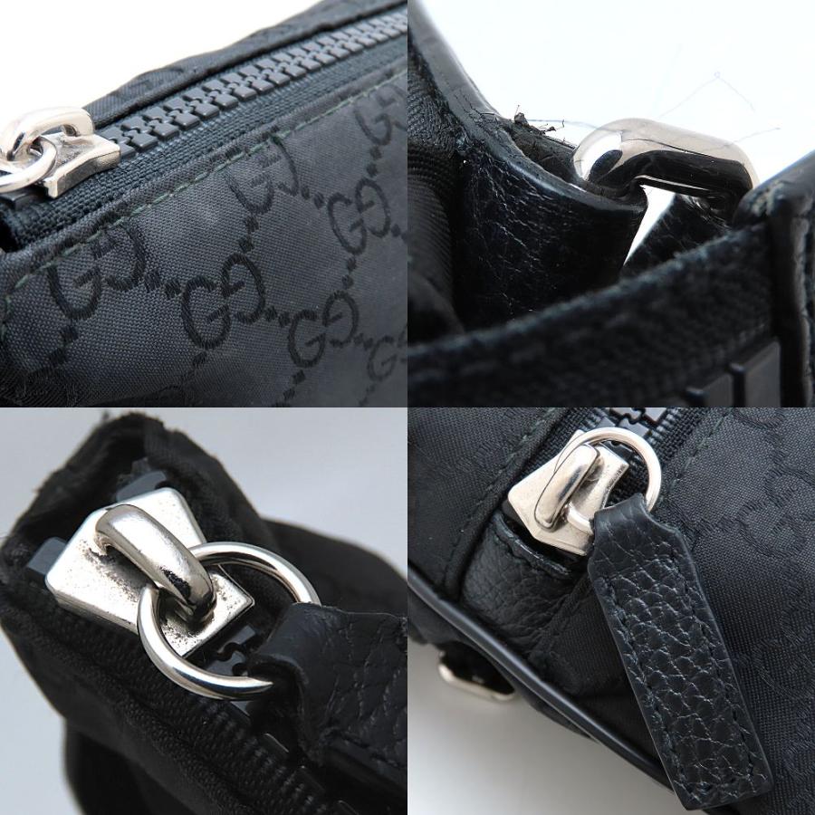 GUCCI（グッチ） 449184 ショルダーバッグ GGナイロンxレザー ブラック