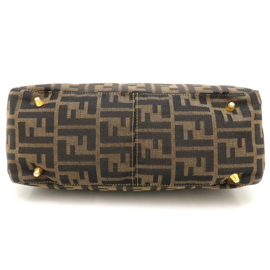 FENDI（フェンディ） ズッカ トートバッグ キャンバスxレザー ブラウン