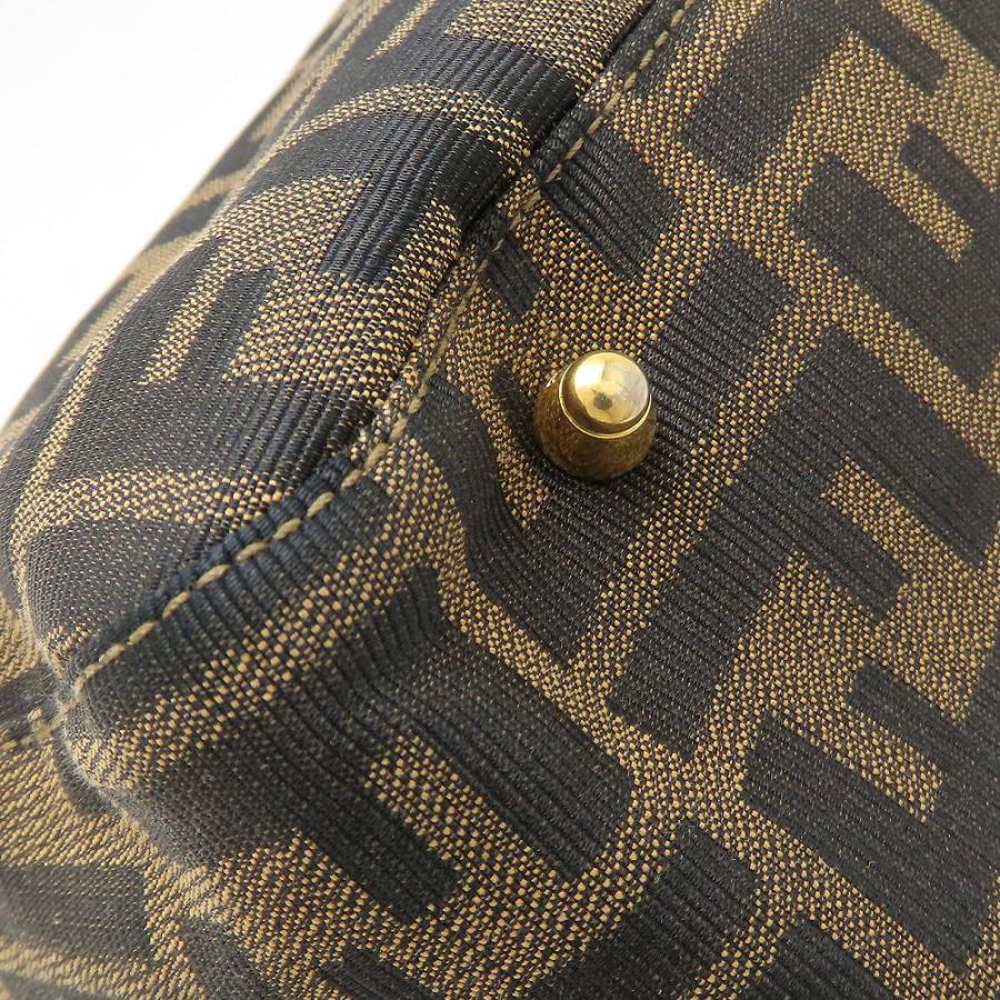 FENDI（フェンディ） ズッカ トートバッグ キャンバスxレザー ブラウン