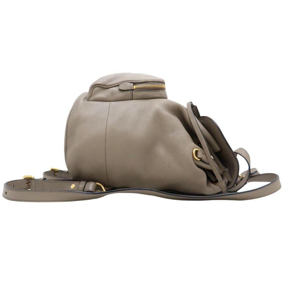 PRADA プラダ 1BZ035 リュック バックパック レザー グレー レディース/353154【中古】_1