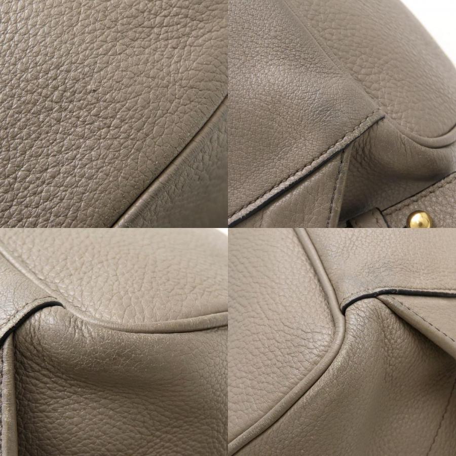 PRADA プラダ 1BZ035 リュック バックパック レザー グレー レディース/353154【中古】_7