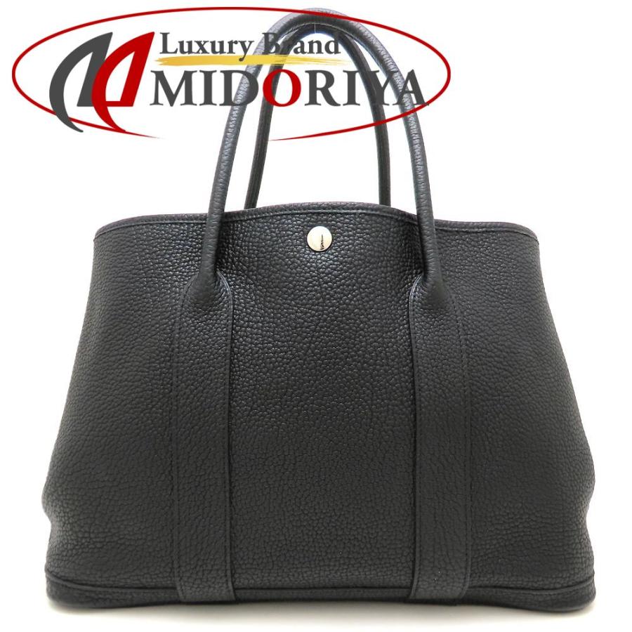 HERMES　エルメス ガーデンパーティ PM ネゴンダ ブラック □P刻印 HERMES（エルメス） ガーデンパーティPM トートバッグ □N刻印 2010年