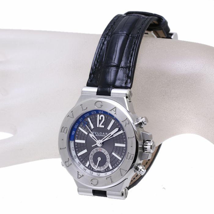 ［即日発送］ ブルガリ BVLGARI ディアゴノ GMT DG40C14SLDGMT DG40SGMT メンズ 自動巻き グレー /36504 【中古】 腕時計 【DGJ3931468893】(141372円)