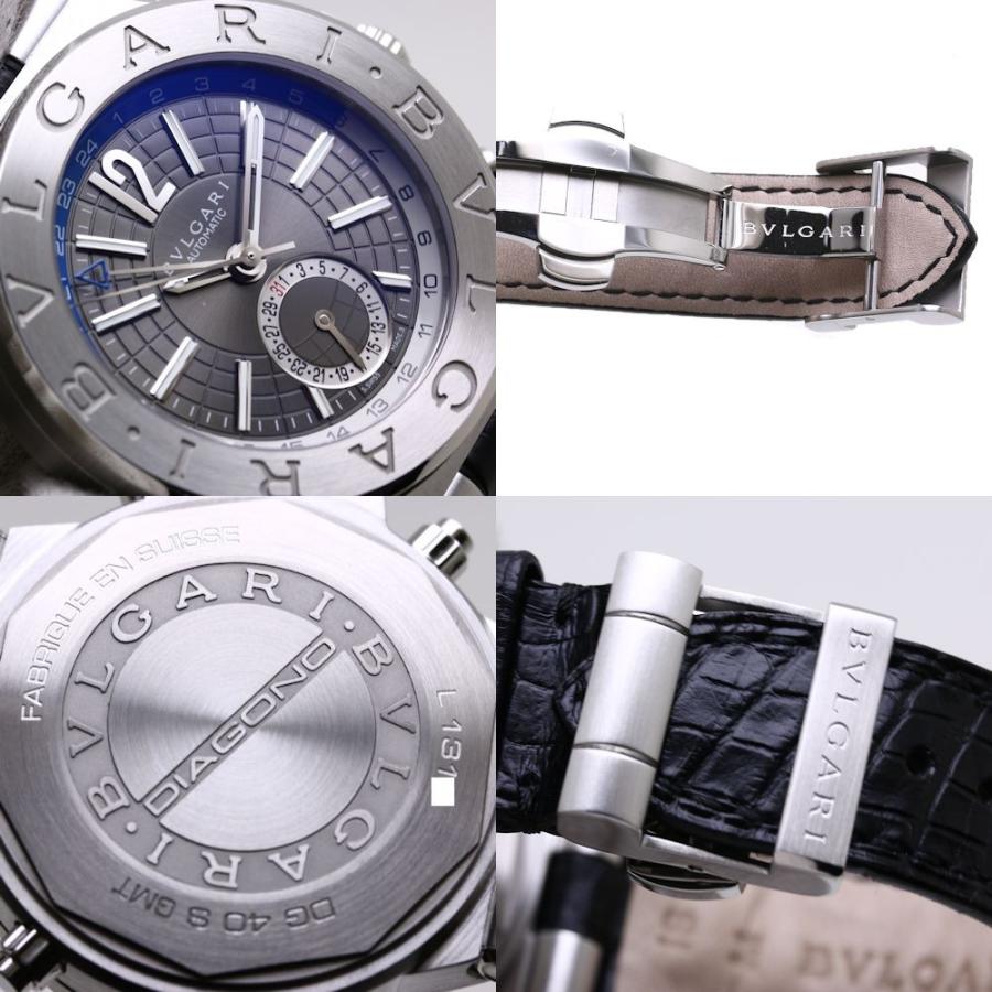 ［即日発送］ ブルガリ BVLGARI ディアゴノ GMT DG40C14SLDGMT DG40SGMT メンズ 自動巻き グレー /36504 【中古】 腕時計 【DGJ3931468893】(141372円)