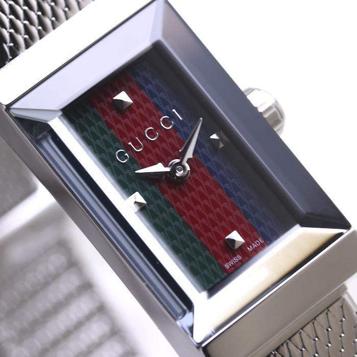【専用】GUCCI グッチ【新品未使用】 YA147510 レディース腕時計 グッチ Gフレーム YA147510 グリーン/レッド レディース 時計
