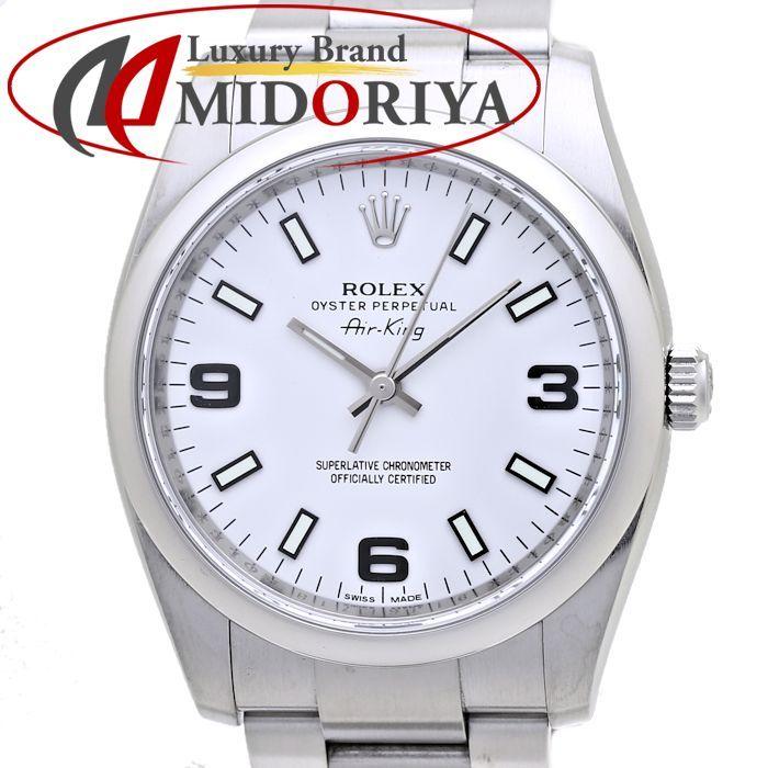 ロレックス エアキング 114200 ブルー 369ホワイトバー V番 中古  
