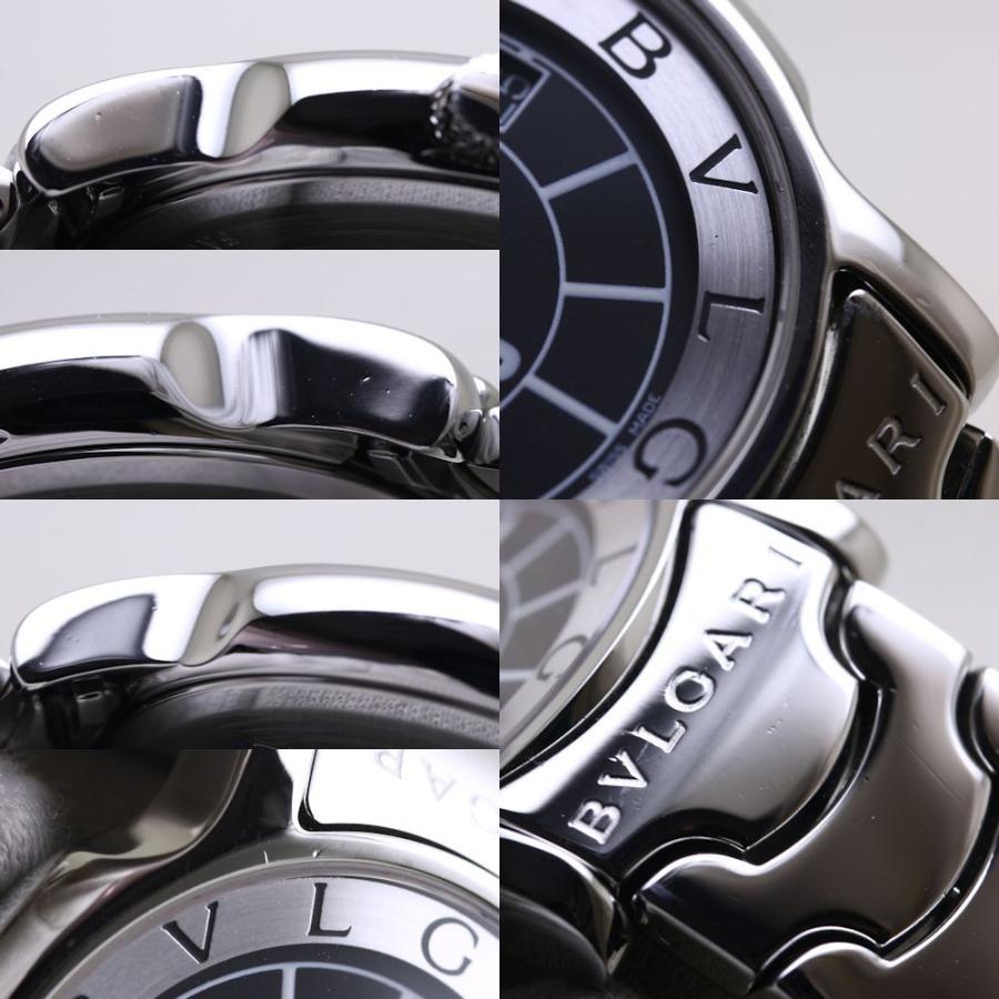 ブルガリ ソロテンポST35BSSD男性用腕時計 クォーツ  稼働品 黒文字盤 BVLGARI（ブルガリ） ソロテンポ ST35BSSD ST35S メンズ 黒文字盤