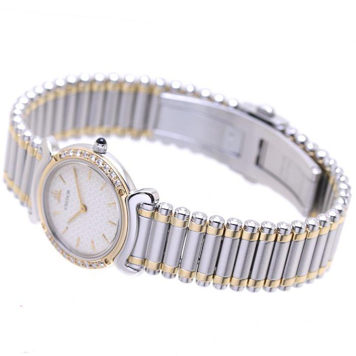 Aランク【セイコー】クレドール/5A70-0210/リネアクルバ/ダイヤベゼル/アイボリー文字盤/腕時計/SEIKO【中古】 SEIKO - Aランク【セイコー】クレドール/5A70-0210/リネアクルバ