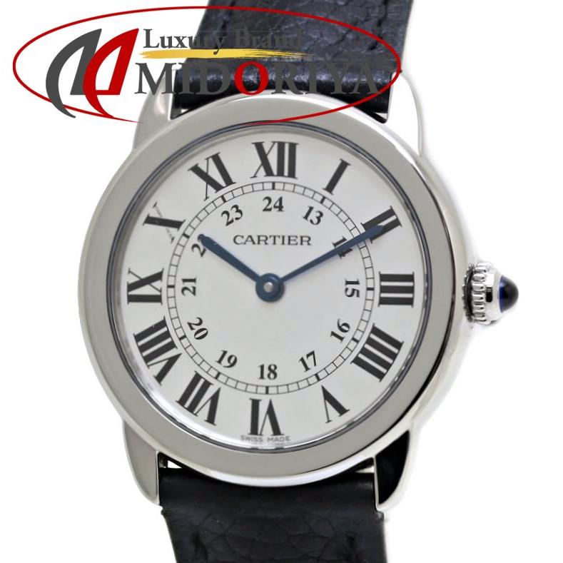 カルティエ ロンドソロSM 29mm WSRN0019 レディース 腕時計【Aランク】【中古】 新品)CARTIER カルティエ ロンドソロ SM WSRN0019 カーフストラップ