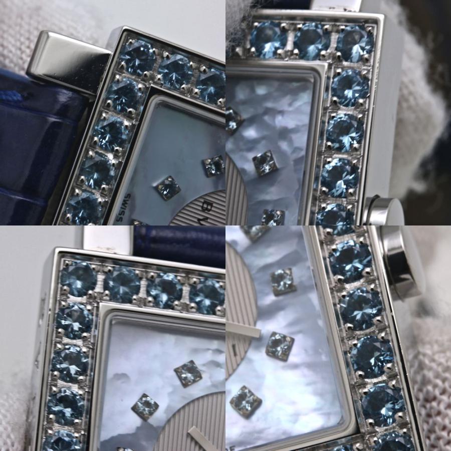 [稼働品]　BVLGARIクアドラードシルバー 腕時計　正規品 BVLGARI（ブルガリ） クアドラード ブルートパーズ SQ27C3STL/12