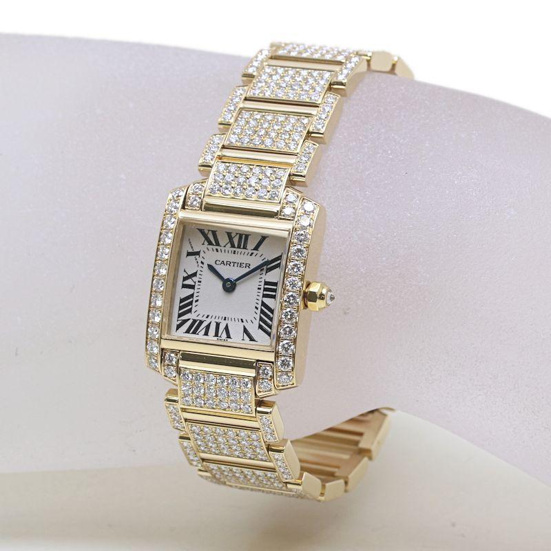 CARTIER カルティエ タンクフランセーズ SM ベゼルダイヤ ブレスハーフダイヤ WE1001RG K18YG【中古】 Cartier（カルティエ） タンクフランセーズSM WE1001RD ベゼル/ブレス