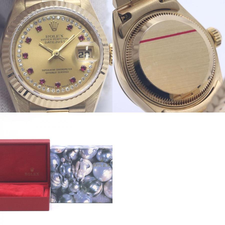 ROLEX ロレックス デイトジャスト ミリヤード ダイヤモンド ルビー 69178LR【磨き済】【中古】腕時計 レディース K18YG イエローゴールド /40294 デイトジャスト ロレックス ミリヤード ダイヤモンド ルビー 69178LR