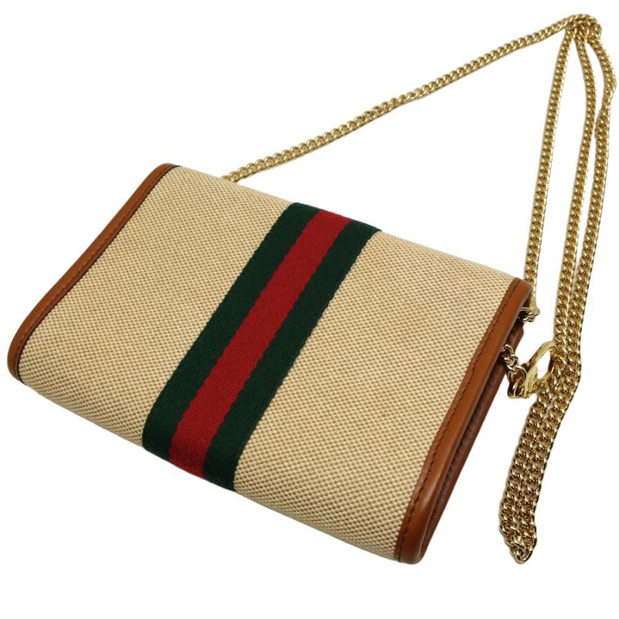 GUCCI グッチ ラジャ 573797 ショルダーバッグ キャンバスxレザー  ベージュ アイボリー/450296【中古】｜phasemidoriya78｜02