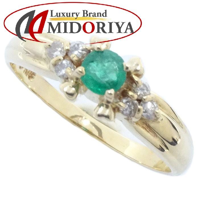 リング 指輪 エメラルド ダイヤモンド 10号 1.8グラム K18YG イエロー