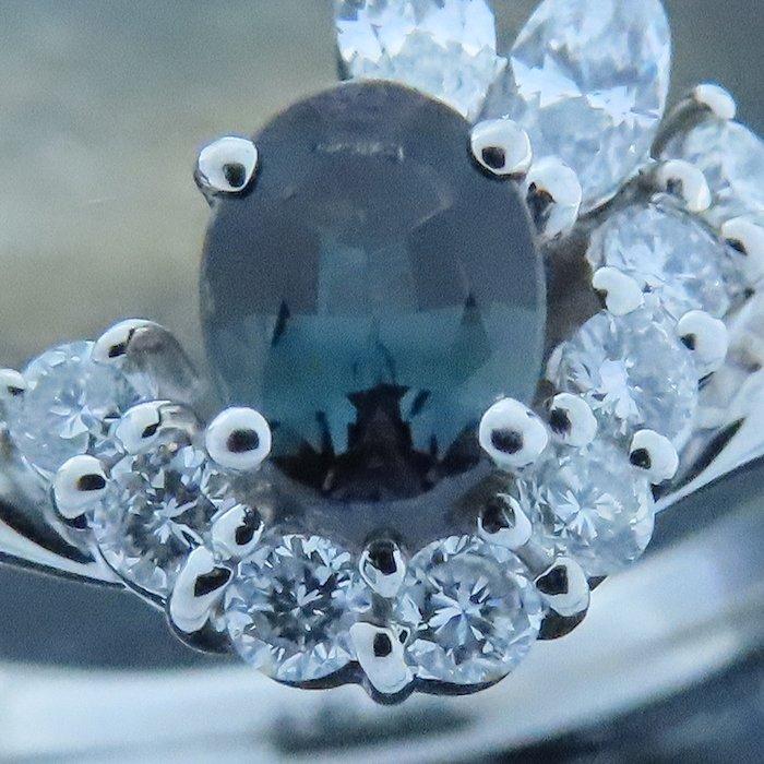 アレキサンドライト0.452ct ダイヤモンド0.40ct 15号 リング 指輪
