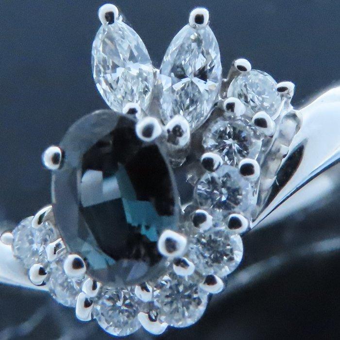 アレキサンドライト0.452ct ダイヤモンド0.40ct 15号 リング 指輪