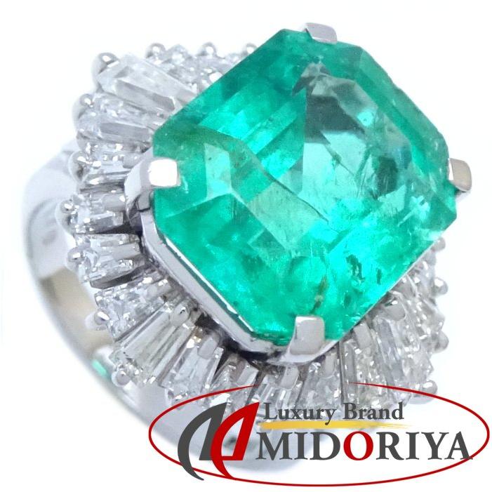 リング 指輪 エメラルド6.96ct ダイヤモンド1.70ct 10号 Pt900プラチナ