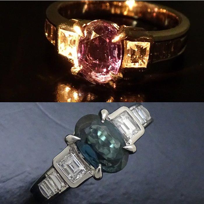 リング 指輪 アレキサンドライト1.10ct ダイヤモンド0.50ct 11号 Pt900