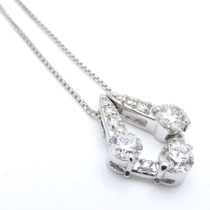 ダイヤモンドネックレス K18WG ダイヤモンド1.00ct 45cm 18金ホワイト 