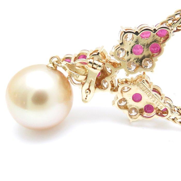 希少 K18 18金 本真珠 3連 ベビーパール ネックレス 3.1〜3.7mm