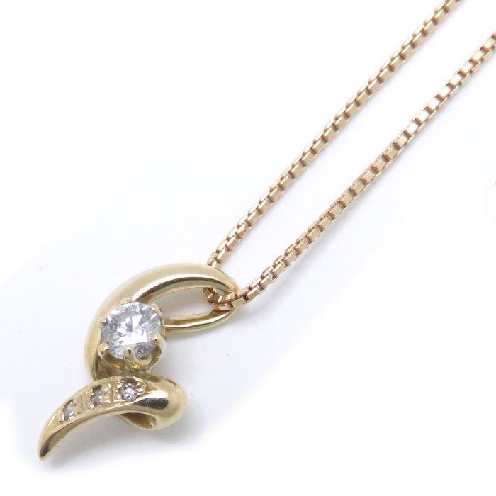 ダイヤモンドネックレス K18YG ダイヤモンド0.18ct 18金イエロー
