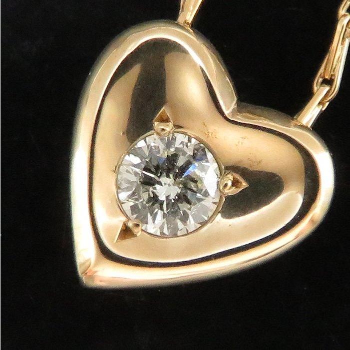 ダイヤモンドネックレス K18YG ダイヤモンド0.20ct ハートモチーフ 18