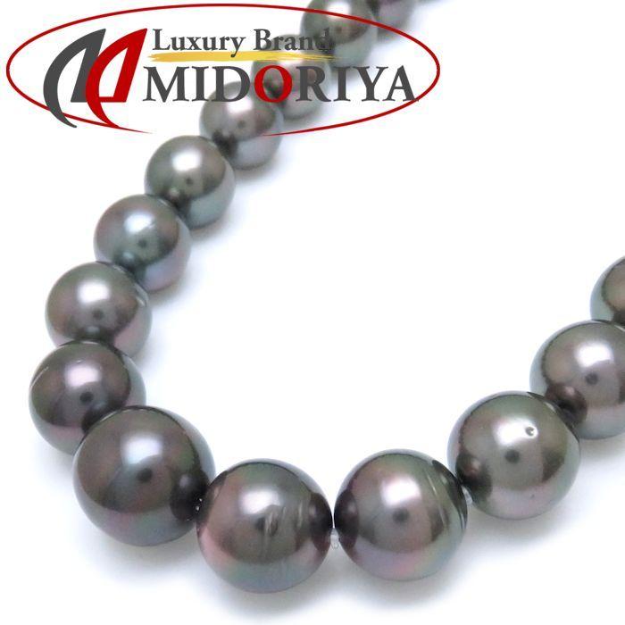 パールネックレス　まとめ売り　黒真珠 ブラックパールネックレス 44.5cm パール11〜14.5ミリ 黒真珠 シルバー