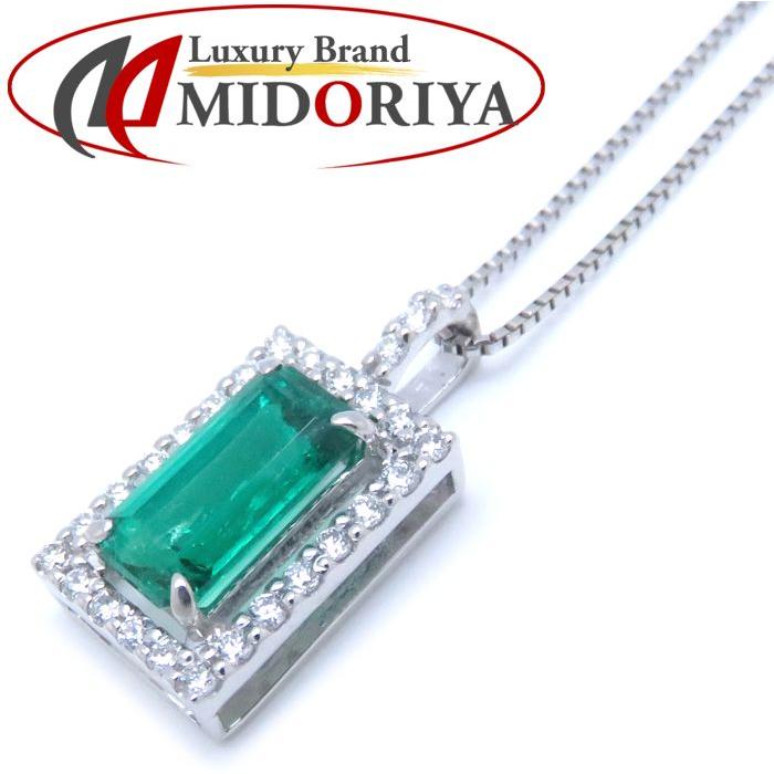 ネックレス エメラルド0.71ct ダイヤモンド0.013ct Pt900x850