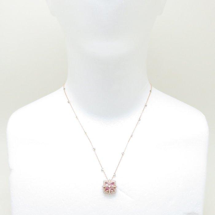 ネックレス ピンクサファイヤ0.85ct ダイヤモンド0.40ct K18PG ピンク  