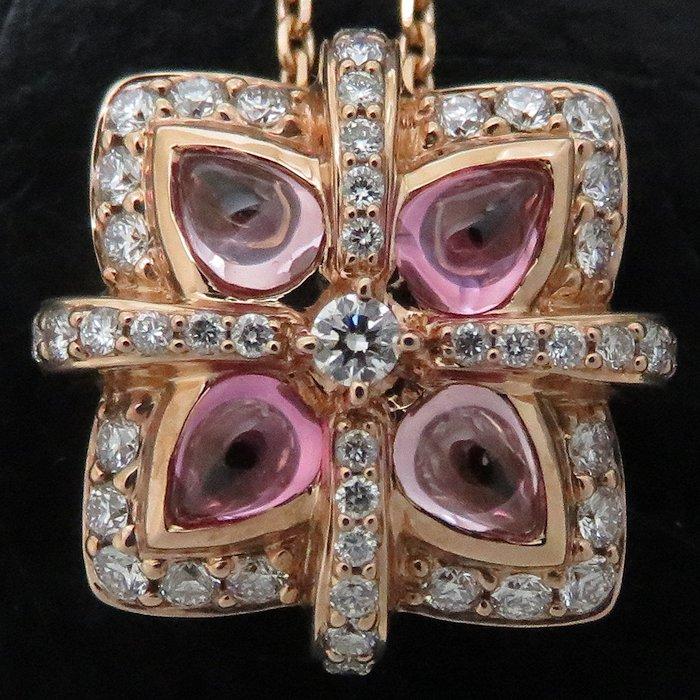 ネックレス ピンクサファイヤ0.85ct ダイヤモンド0.40ct K18PG ピンク  