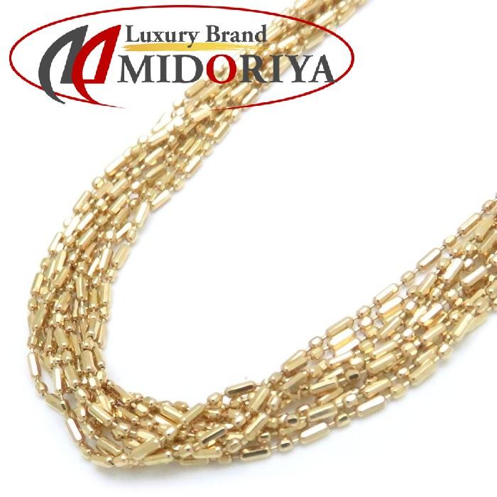 デザイン ネックレス 10連 43cm 12グラム K18YG イエローゴールド  