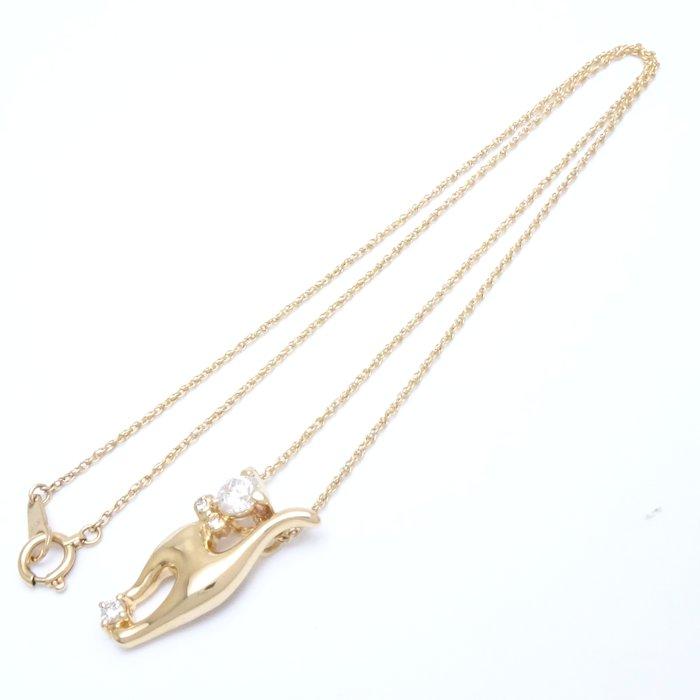 ダイヤモンド ネックレス 猫モチーフ キャット K18YG イエローゴールド / 74703【中古】_2