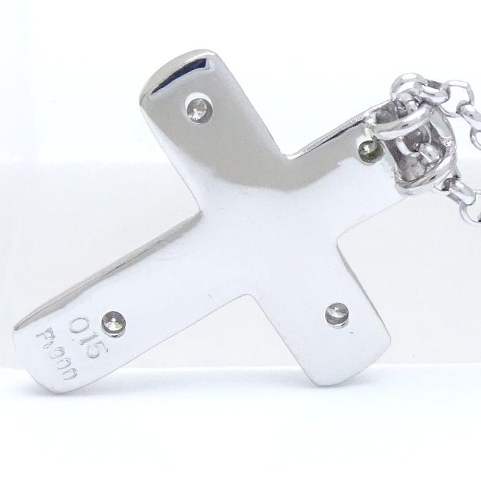 クロス ネックレス 4Pダイヤモンド Pt900プラチナxPt850プラチナ /75245【中古】_3