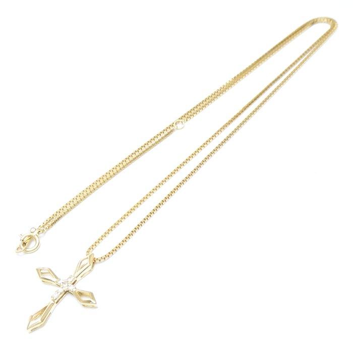ダイヤモンド クロス ネックレス ダイヤモンド0.12ct K18YG イエローゴールド/75730【中古】_2