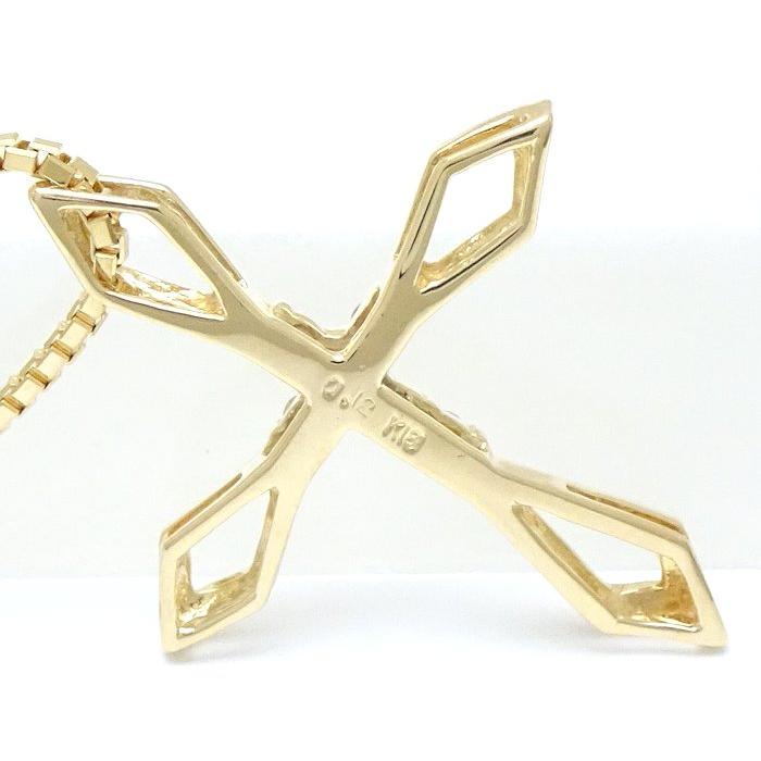 ダイヤモンド クロス ネックレス ダイヤモンド0.12ct K18YG イエローゴールド/75730【中古】_3